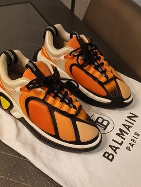Balmain B- RUNNER Orange Low Top Sneakers